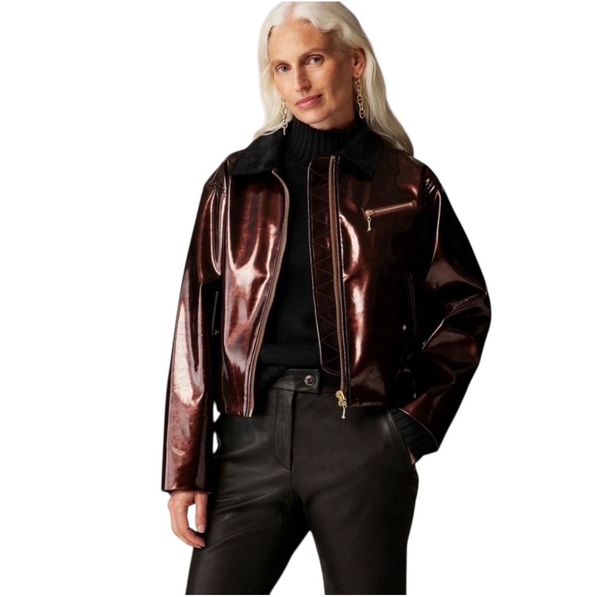J Crew Collection Nwt Lacquered Jacket With Cord Collar Xs Style Cd102